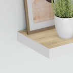 vidaXL Schweberegale 2 Stk. Eichen-Optik und Weiß 23x23,5x3,8 cm MDF