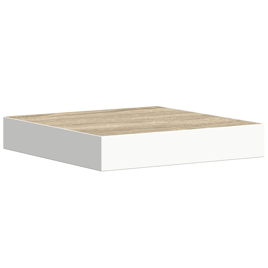 vidaXL Schweberegale 2 Stk. Eichen-Optik und Weiß 23x23,5x3,8 cm MDF
