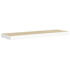 vidaXL Schweberegale 2 Stk. Eiche und Weiß 90x23,5x3,8 cm MDF