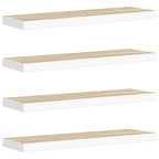 vidaXL Schweberegale 4 Stk. Eiche und Weiß 90x23,5x3,8 cm MDF