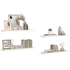vidaXL Schweberegale 4 Stk. Eiche und Weiß 90x23,5x3,8 cm MDF