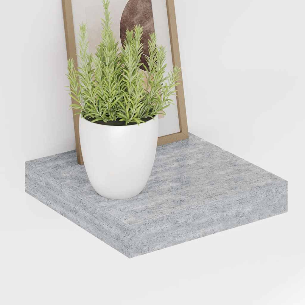 vidaXL Schweberegal Betongrau 23x23,5x3,8 cm MDF