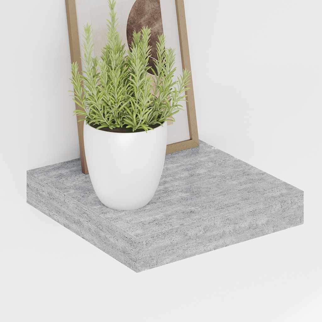 vidaXL Schweberegale 2 Stk. Betongrau 23x23,5x3,8 cm MDF