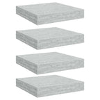 vidaXL Schweberegale 4 Stk. Betongrau 23x23,5x3,8 cm MDF