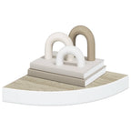 vidaXL Eck-Schweberegal Eichen-Optik und Weiß 25x25x3,8 cm MDF