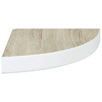 vidaXL Eck-Schweberegal Eichen-Optik und Weiß 25x25x3,8 cm MDF