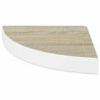 vidaXL Eck-Schweberegale 4 Stk. Eichen-Optik und Weiß 25x25x3,8 cm MDF