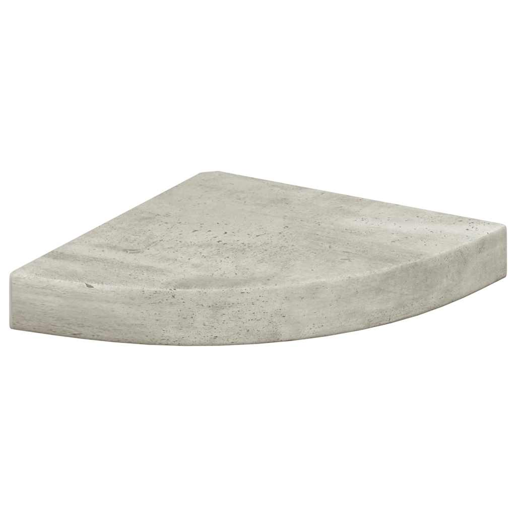 vidaXL Eck-Schweberegal Betongrau 25x25x3,8 cm MDF