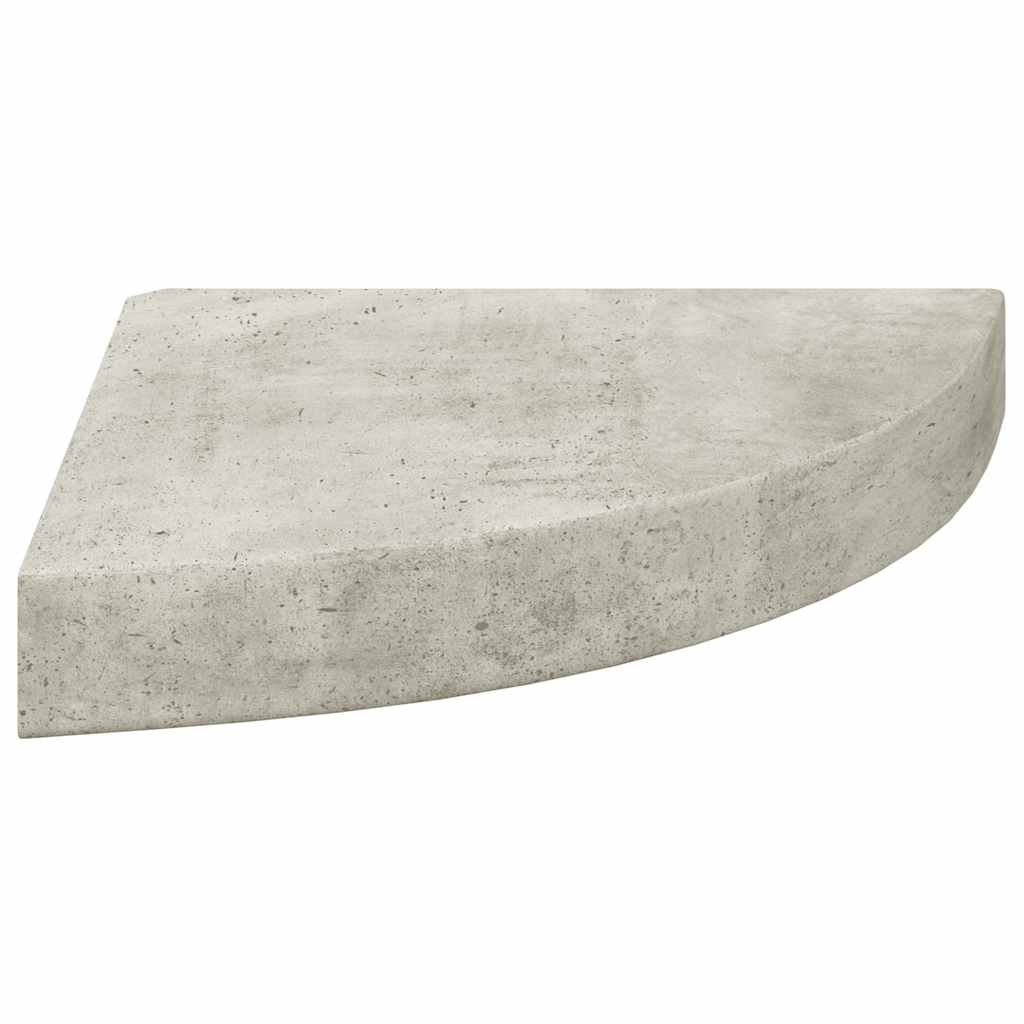 vidaXL Eck-Schweberegal Betongrau 25x25x3,8 cm MDF