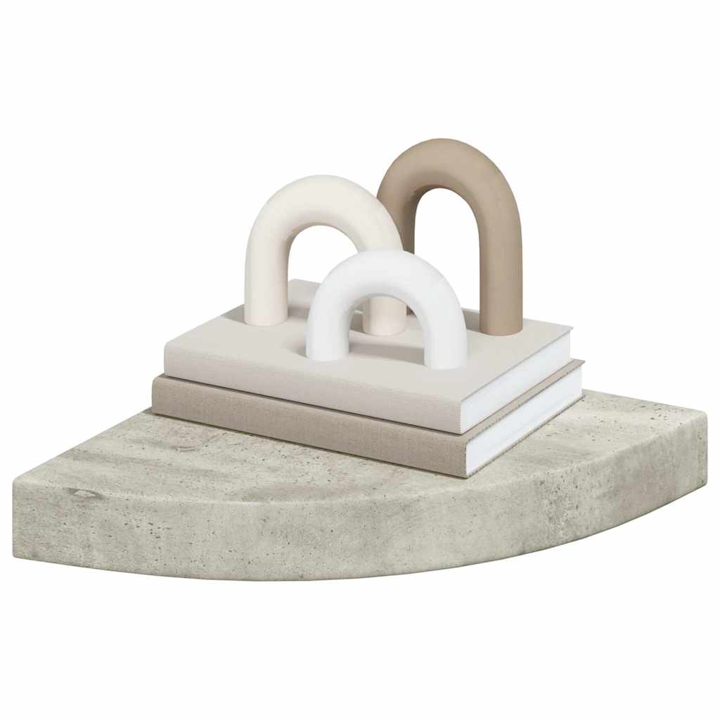 vidaXL Eck-Schweberegale 4 Stk. Betongrau 25x25x3,8 cm MDF