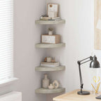 vidaXL Eck-Schweberegale 4 Stk. Betongrau 25x25x3,8 cm MDF