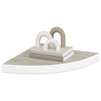 vidaXL Eck-Schweberegale 2 Stk. Eichen-Optik und Weiß 35x35x3,8 cm MDF