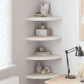 vidaXL Eck-Schweberegale 4 Stk. Eichen-Optik und Weiß 25x25x3,8 cm MDF