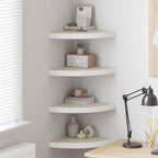 vidaXL Eck-Schweberegale 4 Stk. Eichen-Optik und Weiß 25x25x3,8 cm MDF