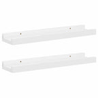 vidaXL Wandregale 2 Stk. Hochglanz-Weiß 40x9x3 cm