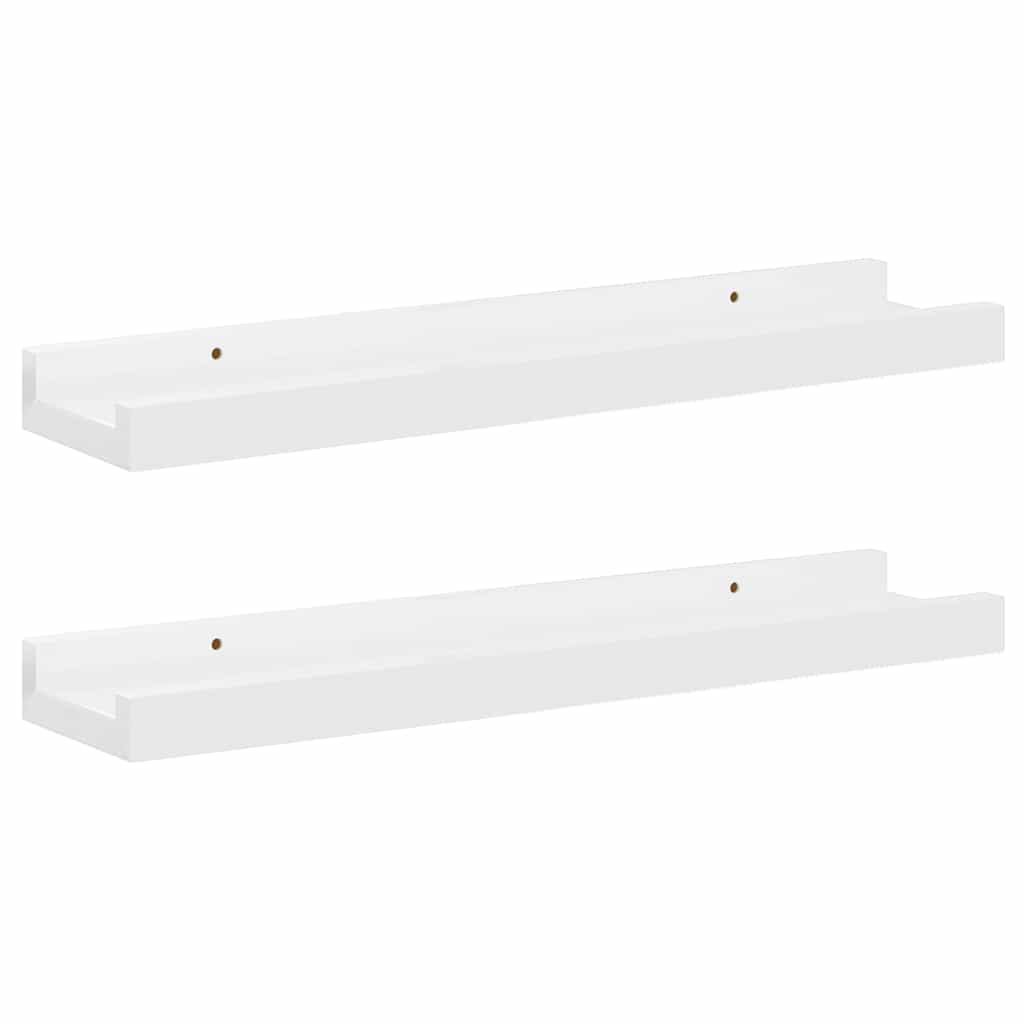 vidaXL Wandregale 2 Stk. Hochglanz-Weiß 40x9x3 cm