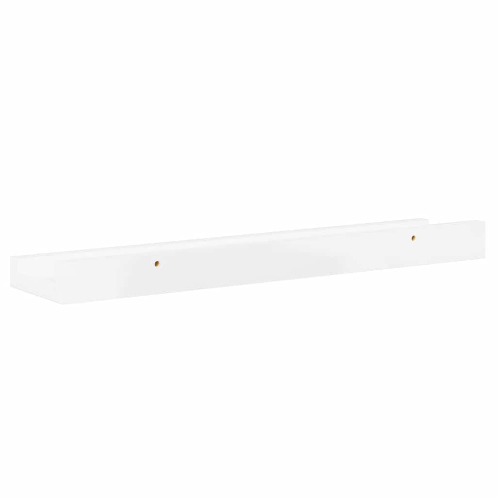 vidaXL Wandregale 2 Stk. Hochglanz-Weiß 40x9x3 cm