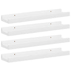 vidaXL Wandregale 4 Stk. Hochglanz-Weiß 40x9x3 cm