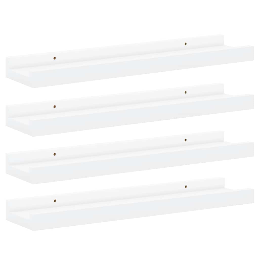 vidaXL Wandregale 4 Stk. Weiß 40x9x3 cm