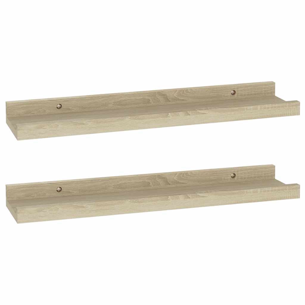 vidaXL Wandregale 2 Stk. Sonoma-Eiche 40 x 9 x 3 cm