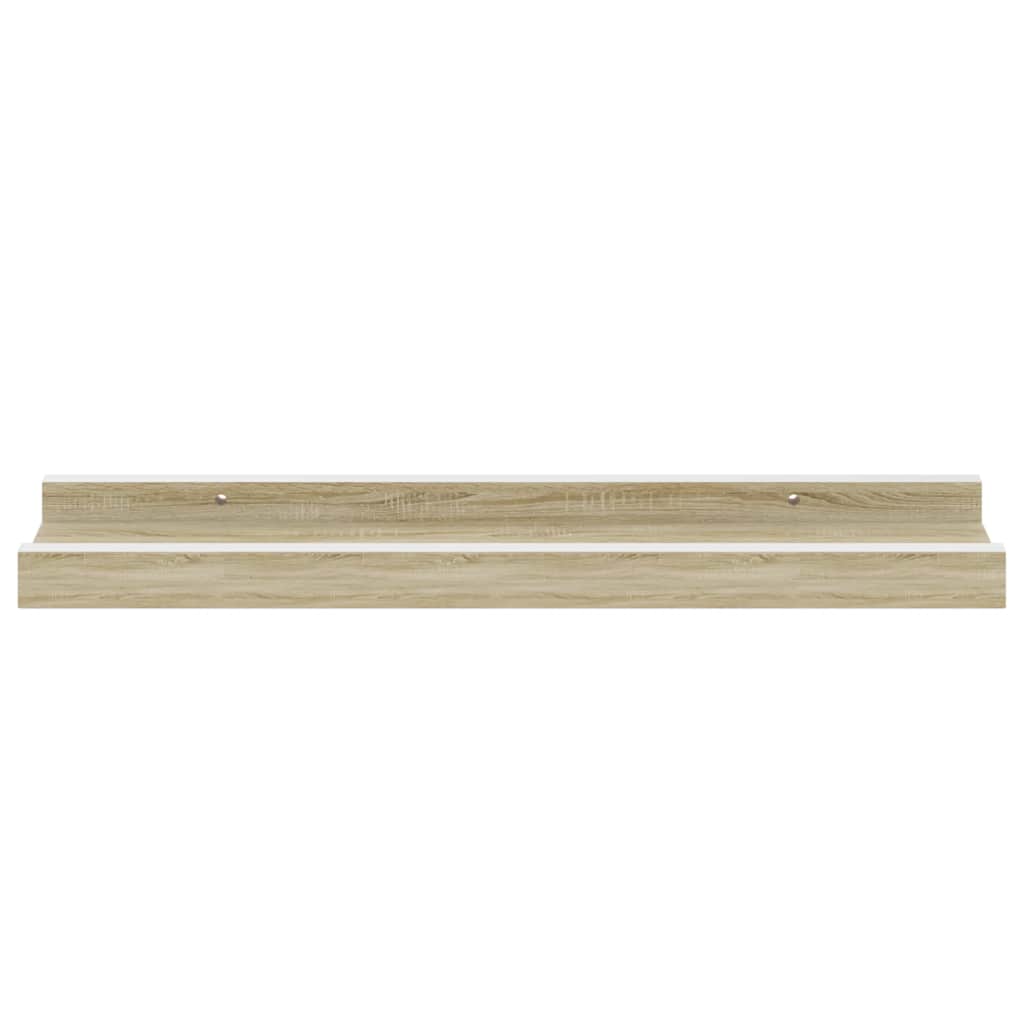 vidaXL Wandregale 2 Stk. Weiß und Sonoma-Eiche 40x9x3 cm