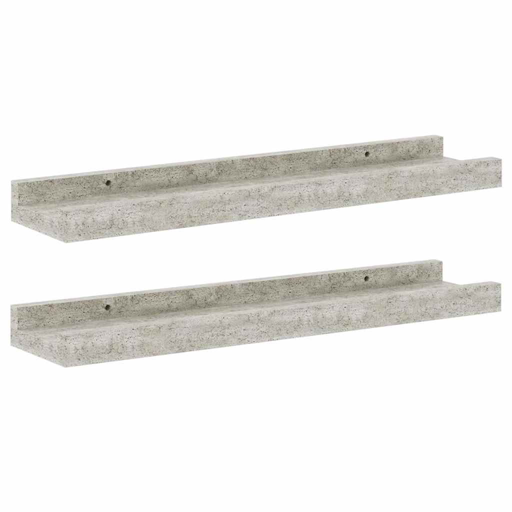 vidaXL Wandregale 2 Stk. Betongrau 40x9x3 cm
