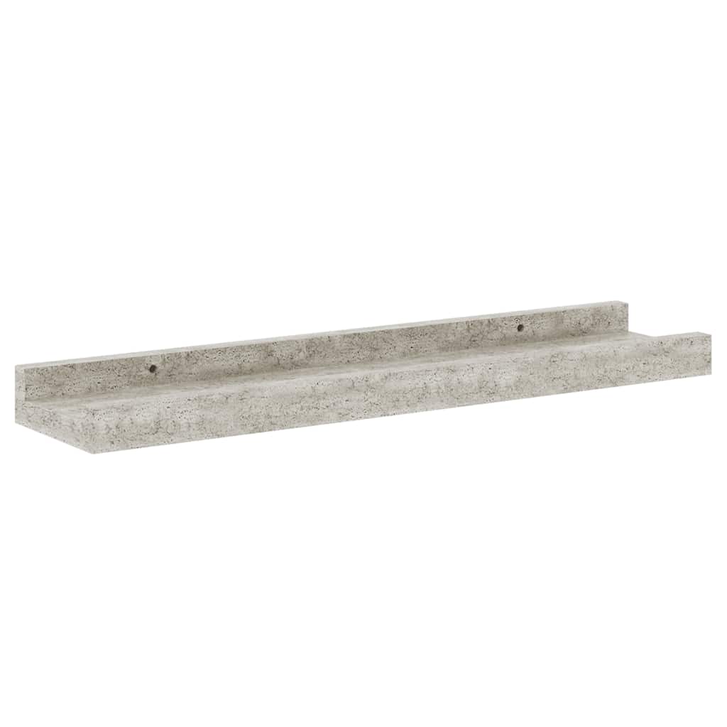 vidaXL Wandregale 4 Stk. Betongrau 40x9x3 cm