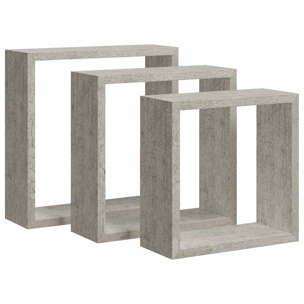 vidaXL Würfelregale 3 Stk. Betongrau