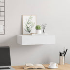 vidaXL Wandregal mit Schublade Weiß 40x23,5x10 cm MDF