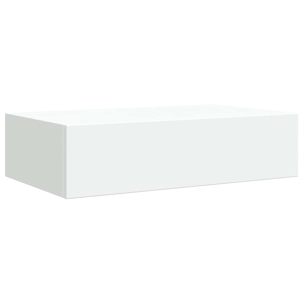 vidaXL Wandregal mit Schublade Weiß 40x23,5x10 cm MDF