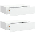 vidaXL Wandregale mit Schubladen 2 Stk. Weiß 40x23,5x10 cm MDF