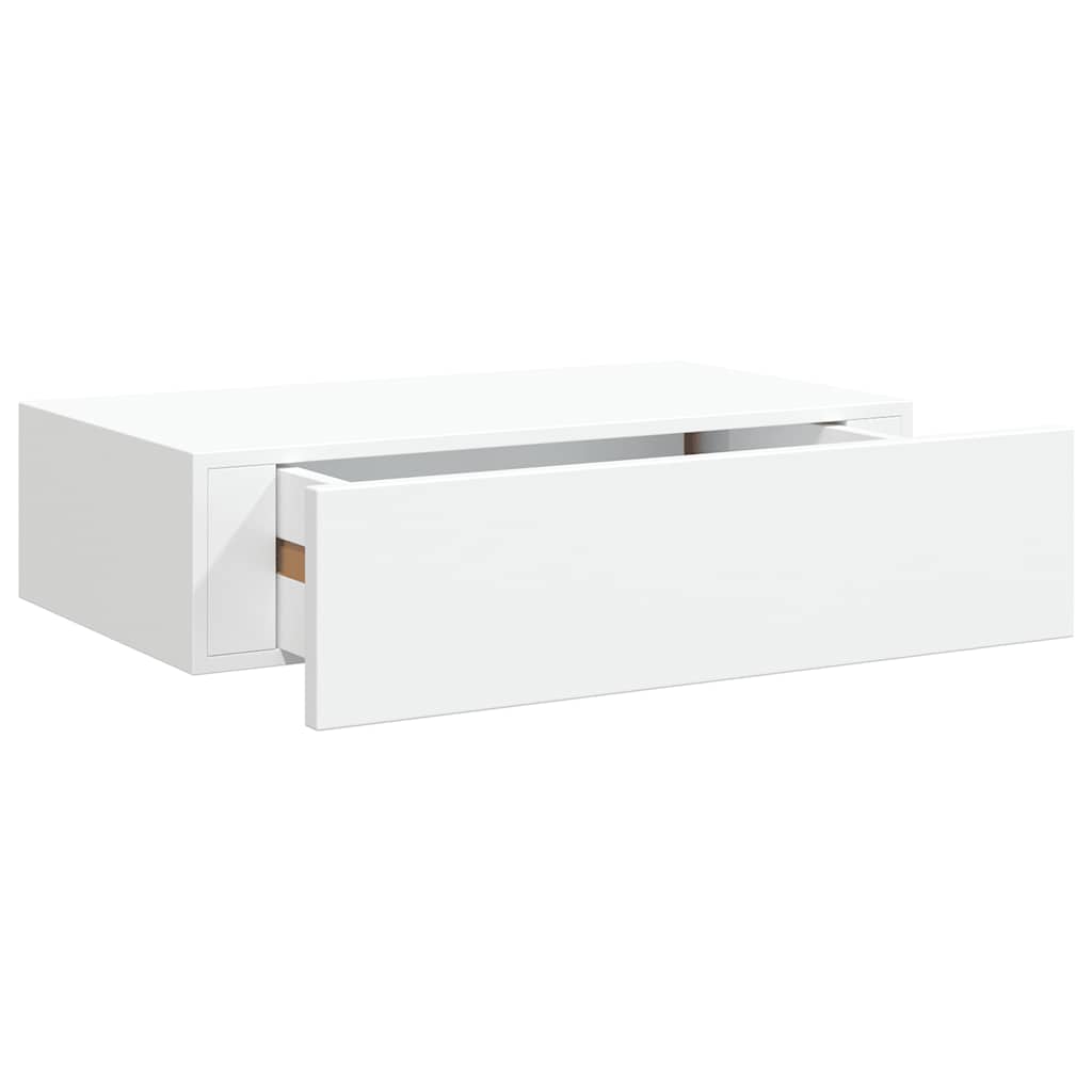 vidaXL Wandregale mit Schubladen 2 Stk. Weiß 40x23,5x10 cm MDF