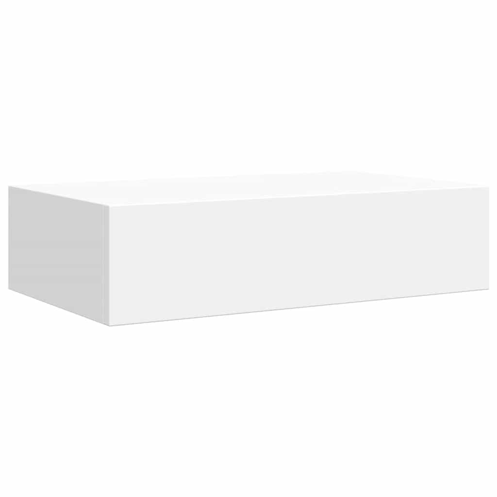 vidaXL Wandregale mit Schubladen 2 Stk. Weiß 40x23,5x10 cm MDF