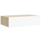 vidaXL Wandmontiertes Schubladenregal Eiche und Weiß 40 x 23,5 x 10 cm MDF