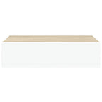 vidaXL Wandmontiertes Schubladenregal Eiche und Weiß 40 x 23,5 x 10 cm MDF