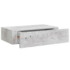 vidaXL Wandregal mit Schublade Betongrau 40x23,5x10 cm MDF