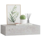vidaXL Wandregal mit Schublade Betongrau 40x23,5x10 cm MDF