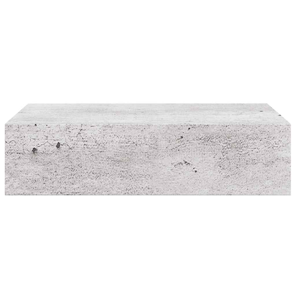 vidaXL Wandregal mit Schublade Betongrau 40x23,5x10 cm MDF