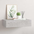 vidaXL Wandregal mit Schublade Betongrau 40x23,5x10 cm MDF