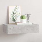 vidaXL Wandregal mit Schublade Betongrau 40x23,5x10 cm MDF