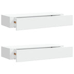 vidaXL Wandregale mit Schubladen 2 Stk. Weiß 60x23,5x10 cm MDF