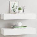 vidaXL Wandregale mit Schubladen 2 Stk. Weiß 60x23,5x10 cm MDF