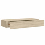 vidaXL Wandregale mit Schubladen 2 Stk. Eichen-Optik 60x23,5x10 cm MDF