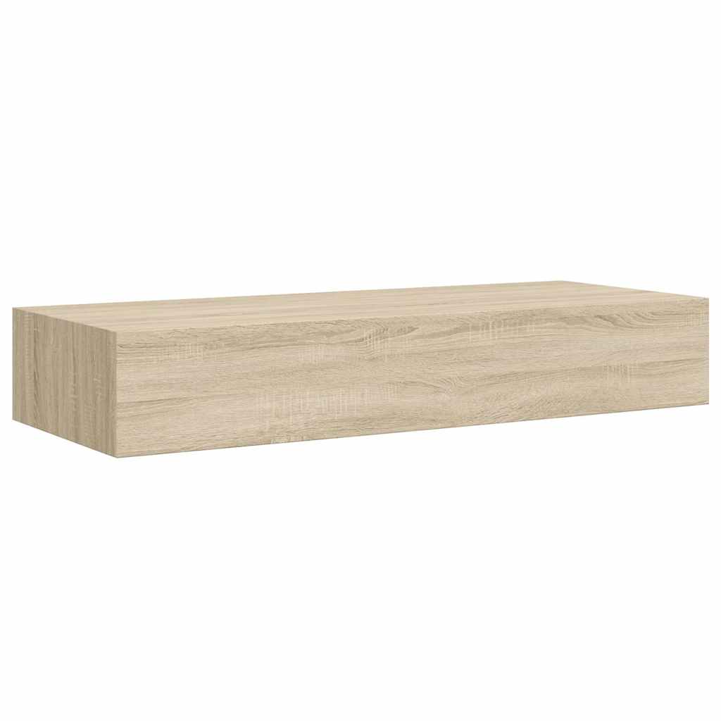 vidaXL Wandregale mit Schubladen 2 Stk. Eichen-Optik 60x23,5x10 cm MDF