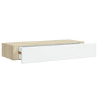 vidaXL Wandschubladenregale 2 Stk. Eiche und Weiß 60x23,5x10cm MDF