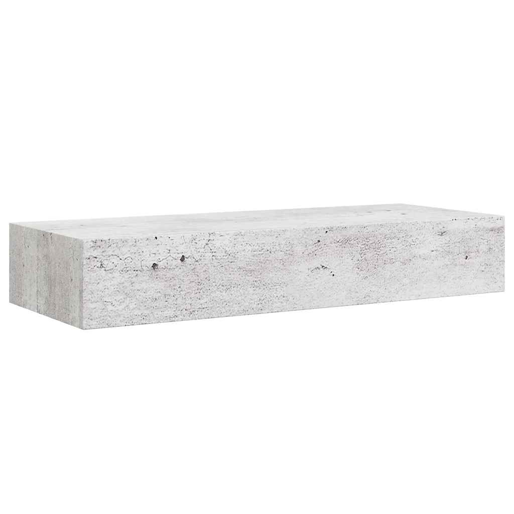 vidaXL Wandregal mit Schublade Betongrau 60x23,5x10 cm MDF
