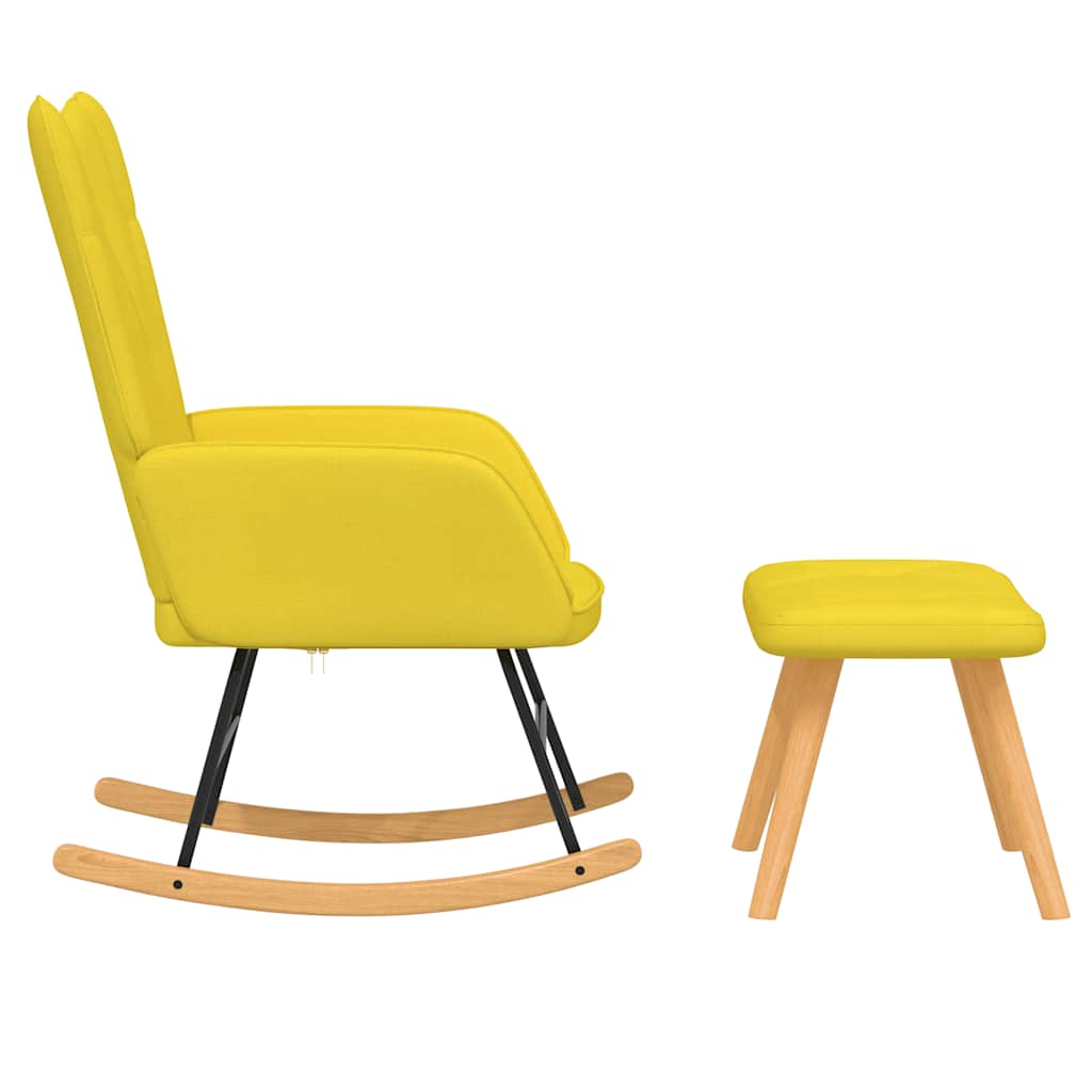 vidaXL Schaukelsessel mit Hocker Senfgelb Stoff