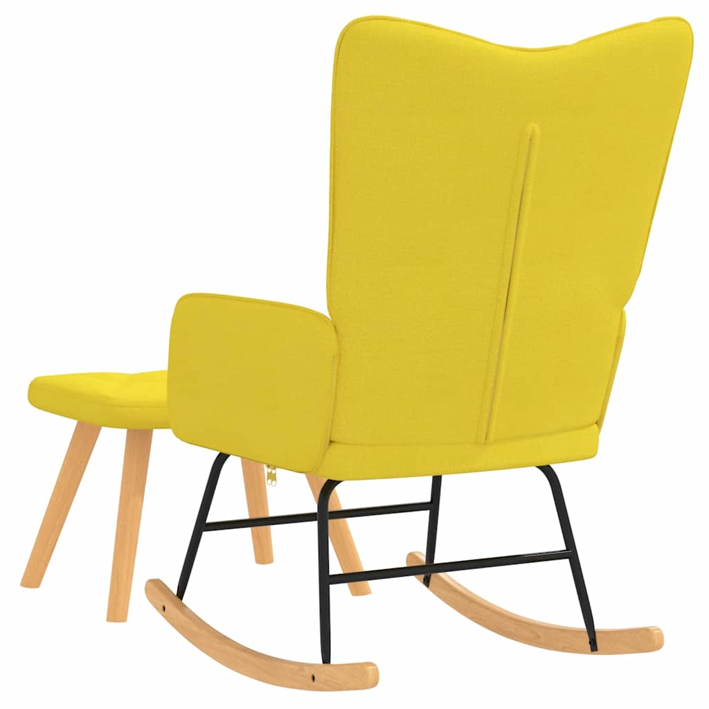 vidaXL Schaukelsessel mit Hocker Senfgelb Stoff