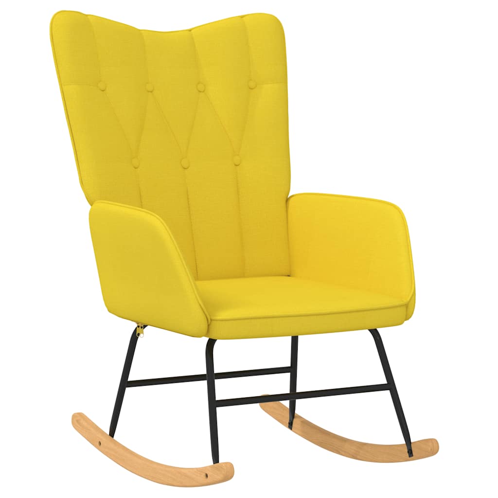 vidaXL Schaukelsessel mit Hocker Senfgelb Stoff
