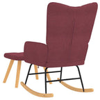 vidaXL Schaukelstuhl mit Hocker Stoff Weinrot